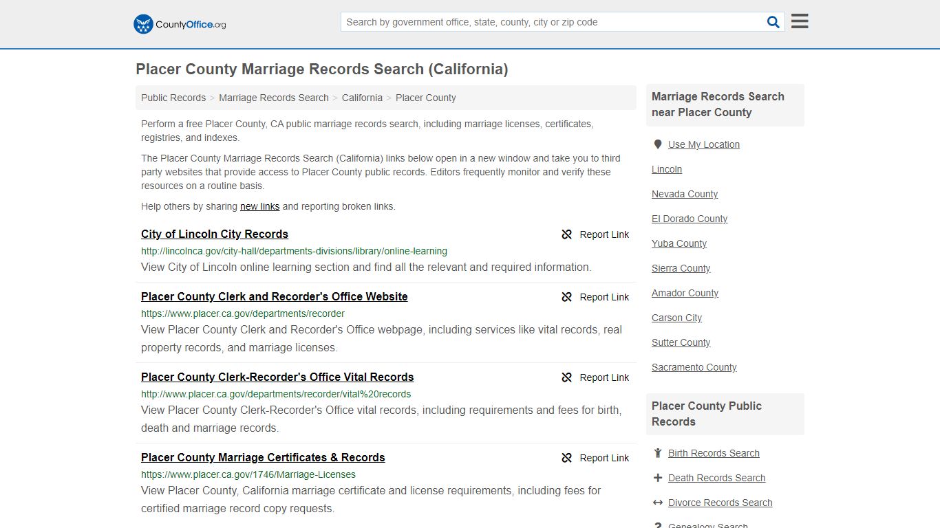 Marriage Records Search - Placer County, CA (Marriage ...